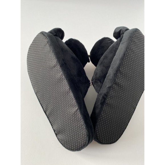 Unicorn Cat Slippers New Ladies Black Cute House Slippers w Grip, Size M/L - Picture 5 of 7